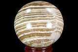 Polished, Banded Aragonite Sphere - Morocco #82240-1